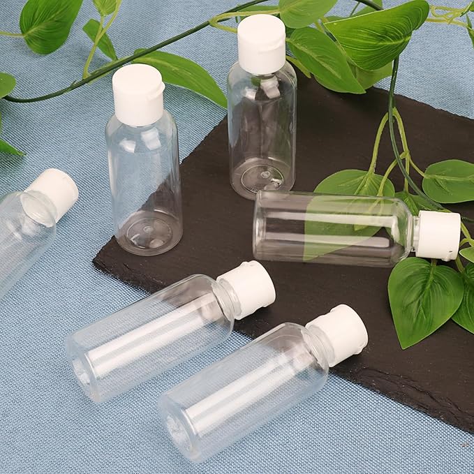 80 Pack 2.8 oz Clear Plastic Bottles with White Flip Caps, Travel-Friendly, BPA-Free Cosmetic Bottles
