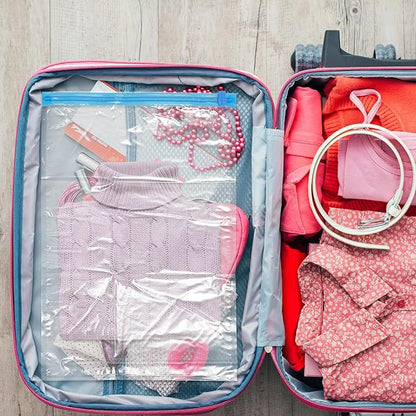 FAVOMOTO 6pcs Hand-rolled Compression Bags Capacity Travel Storage Vacuum Bags for Clothes Bedding Comforters Pillows Space Saver Organizers for Luggage and Suitcases