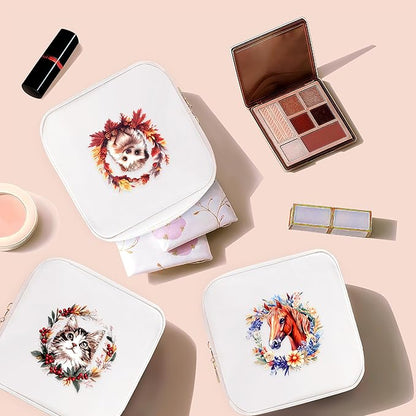 Hedgehog Mini Makeup Bag, Hedgehog Gift For Women Girls, Cute Portable Zipper Pouch Cosmetic Bag For Teen Girls Kids, Small Storage Bag For Sanitary Pad, Period napkin bag!