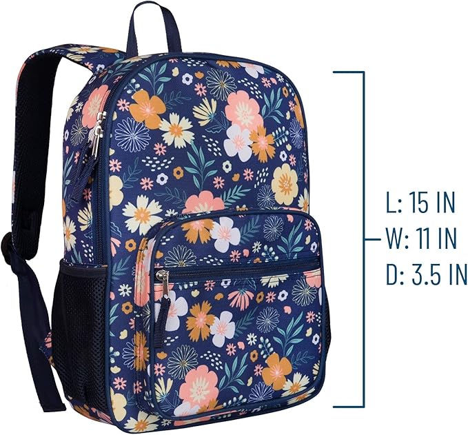 Wildkin ECO rPET Kids Backpack – Recycled, Padded, Adjustable for School & Travel – Wildflower Bloom