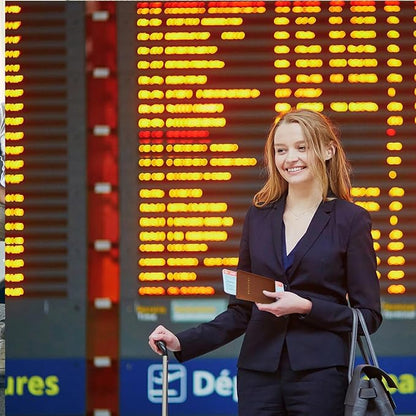 Frienda 2 Pieces Bridal Passport Covers Holder Waterproof Leather Holder Covers Travel Wallet Passport Case for Women and Men