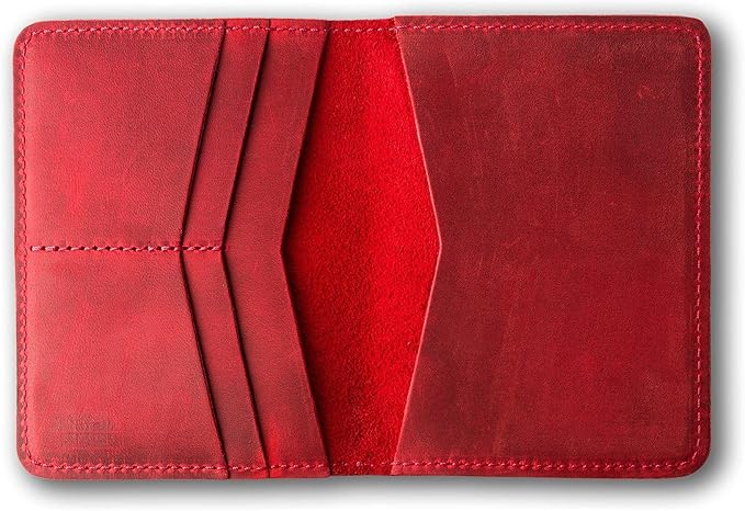 PEGAI Standard Full Grain Crazy Horse Leather Passport Holder | Custom Travel Passport Cover & Organizer | Handcrafted Leather Passport Wallet for Men and Women | Pike (Rose)