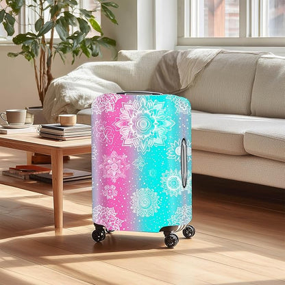 Gradient Mandala Luggage Cover Suitcase Protector Washable Anti Scratch Protective Sleeve Travel Accessories Baggage Covers Fits 22-24 Inch Suitcase Wraps and Covers for Luggage Essentials