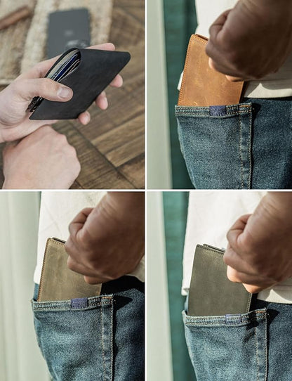 Handcrafted Genuine Leather Wallets, Minimalist Cardholders, and Passport Covers, Handmade Gift