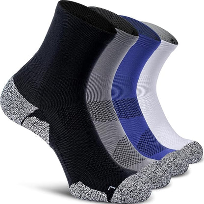 CWVLC Compression Athletic Quarter Socks Cushioned for Men Women