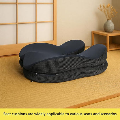 Seat Cushion - Memory Foam Dual-Layer Chair Cushions for Car Seat Cushion, Office Chair Cushion, Coccyx Cushion for Tailbone Pain Relief, Ergonomic Seat Cushion, Soft and Firm