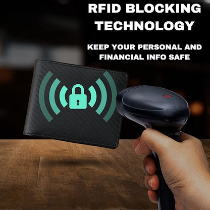 Stealth Mode Leather Bifold Wallet for Men With ID Window and RFID Blocking