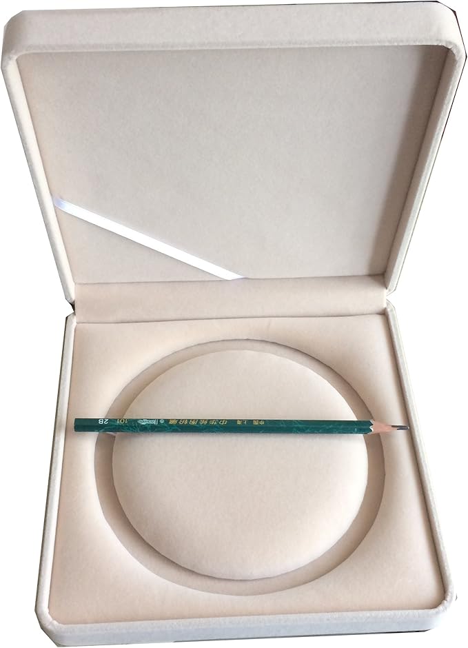 Jewelry Set Velvet Box Necklace Earring Ring Necklace Bracelet Gift Display Case Wedding Jewelry Storage Holder (Beige for Pearl Necklace)