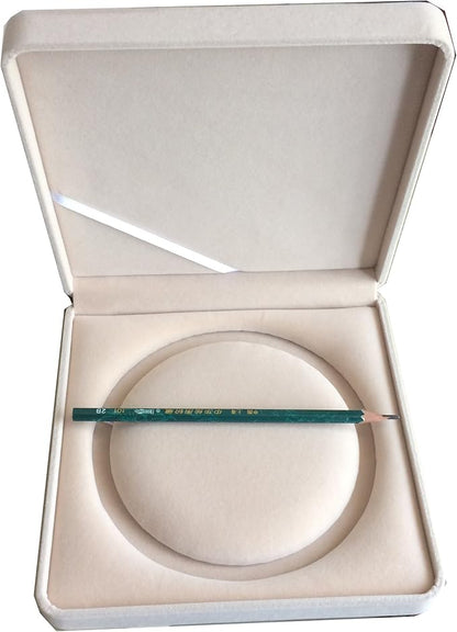 Jewelry Set Velvet Box Necklace Earring Ring Necklace Bracelet Gift Display Case Wedding Jewelry Storage Holder (Beige for Pearl Necklace)