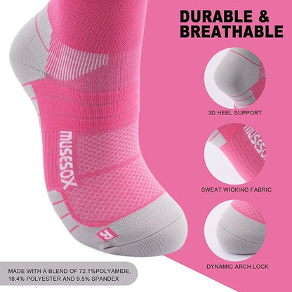 Compression Socks for Women and Men,Knee High 15-20mmHg Graduated Circulation(3 Pairs) for Nurses,Pregnant,Travel