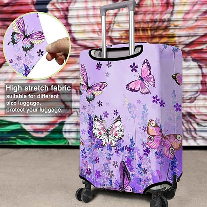 Travel Luggage Cover Suitcase Protector Fits 18-32 Inch Wheel Covers PatternedTravel Related Items Flower Luggage Protector Elastic M