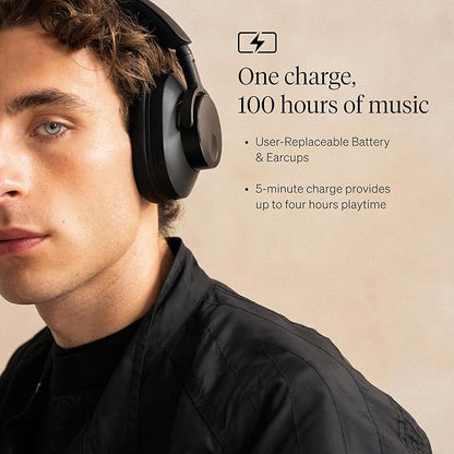 Cambridge Audio Melomania P100 SE Headphones - Bluetooth, Active Noise Cancelling with Hi-Fi Sound, 100 Hour Playback with User Replaceable Battery, Gaming Mode and Carry Case - Black