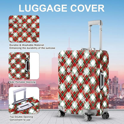 FOREVER QUEEN Retro grid Luggage Cover Suitcase Protector Suitcase Cover Anti-Scratch,Stretchable Bag Cover Washable Durable Polyester