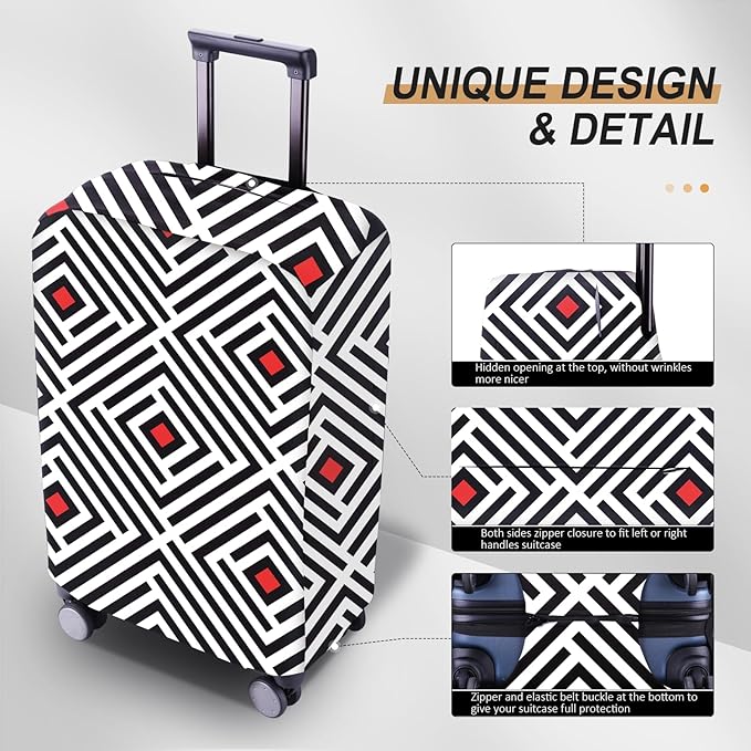 Travel Luggage Cover - Scratch-Resistant Fit 19-31 Inch Suitcase Protector, Not Included Suitcase (F-S-006, SX(22-23 inch))