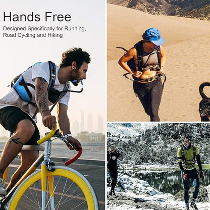 Insulated Hydration Backpack Pack with 3L BPA Free Leak Proof Water Bladder, Large Storage Lightweight Hiking Daypack with Waist Pouches & Cooler Layer, for Running, Biking, Camping, Festival