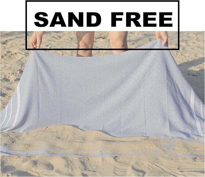 Antfuny 2 Packs Turkish Beach Towels Quick Dry Sand Free Soft Absorbent Extra Large XL Big Blanket Adult Oversized Bath Pool Swim Towel Lightweight Thin Fast Drying Sandless Compact No Sand Packabl