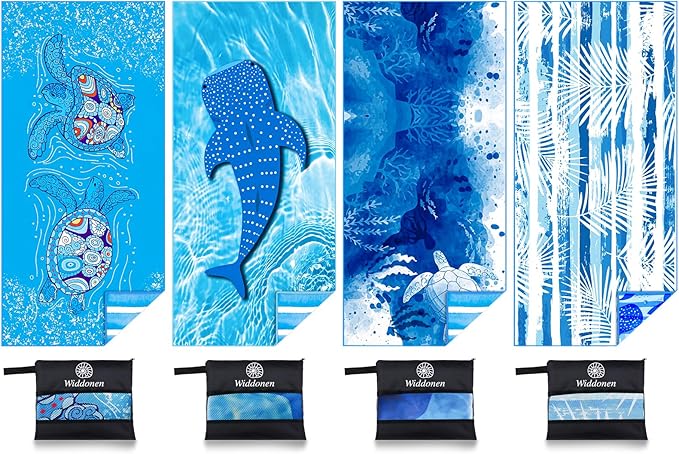 Lightweight Thin Microfiber Beach Towel Sand Free Quick Dry Absorbent Compact Soft Pool Swim Travel Towels Extra Large Oversized Beach Accessories Packable Essentials Stuff Gifts for Adult