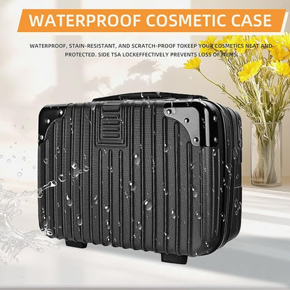 14inch Hard Shell Cosmetic Organizer Travel Train Hand Luggage Small Portable Carrying Suitcase Makeup Case Bag for Women Toiletry