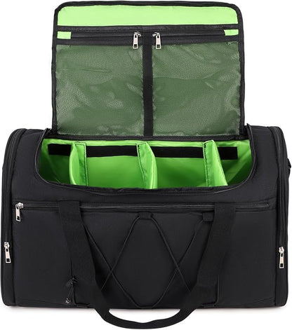 Sneaker Bag for Travel, Outdoor Sports Gym Bag Shoe Bags for 4 Pairs of Sneakers up to Size 14, Travel Duffel Bags with 3 Adjustable Dividers & Shoulder Strap, Sneakerhead Gift