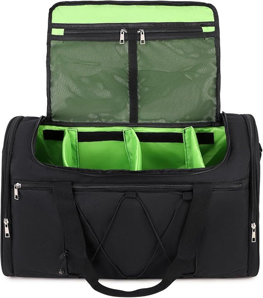 Sneaker Bag for Travel, Outdoor Sports Gym Bag Shoe Bags for 4 Pairs of Sneakers up to Size 14, Travel Duffel Bags with 3 Adjustable Dividers & Shoulder Strap, Sneakerhead Gift