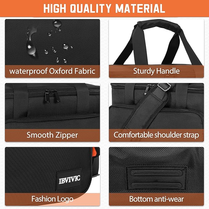 DJ Cable File Bag With Adjustable Dividers, Dj Gig Bag for Cables, Cords, DJ Gear, Sound Instrument and Accessories, Cable Organizer Bag 16L x 11W x 12H inch