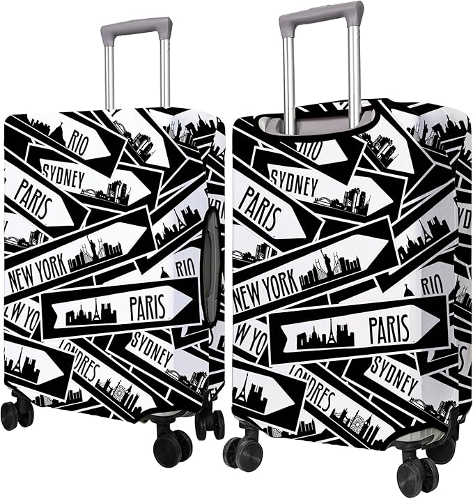 Travel Luggage Cover Suitcase Protector Fits 18-32 Inch Wheel Covers PatternedTravel Related Items Flower Luggage Protector Elastic M