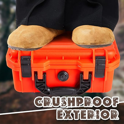 1 Pcs 22.4 x 16.1 x 10.2 Inch Waterproof Hard Case with DIY Customizable Foam Insert Portable Protective Case with Knife for Camera Drones Equipments Tools Test Instruments (Reddish Orange)