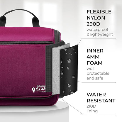 Travel Toiletry Bag for Men and Women - (10.6”x10.6”x3.2”) Large Hanging Toiletry Organizer - Waterproof Hygiene Bag with Metal XXL Swivel Hook, with Sturdy Zippers and 19 Compartments for Toiletries