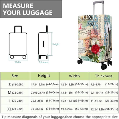 Travel Luggage Cover Suitcase Protector Fits 18-32 Inch Wheel Covers PatternedTravel Related Items Flower Luggage Protector Elastic M