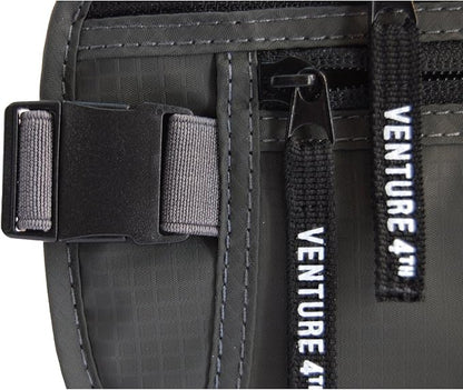 VENTURE 4TH Slim Minimalist Design RFID Money Belt with RFID Blocking Sleeves, for Men and Women – Ideal for Keeping Your Cash, Credit Card, Passport, Phone Secure When Traveling - Gray