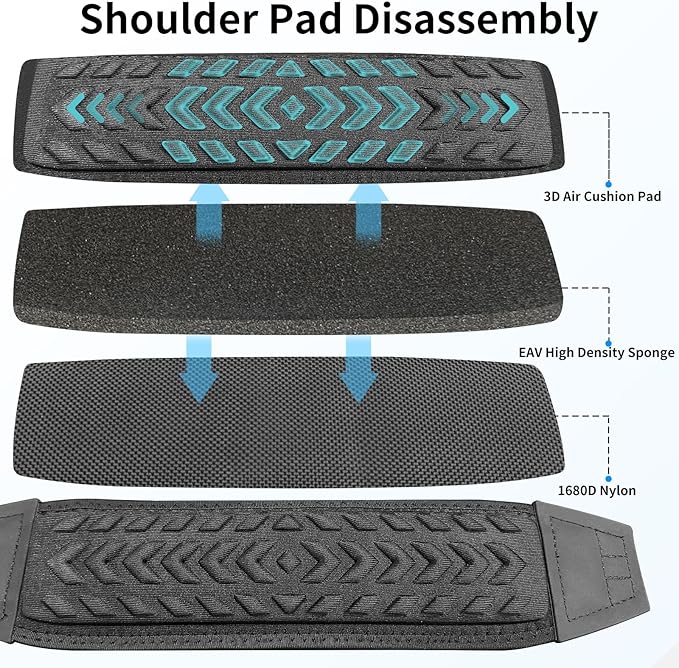 60" Universal Shoulder Strap, 3D Sponge Thick Padded Bag Strap with Double Adjustable Buckles and Metal Hooks, Ideal for Briefcases, Crossbody Bags, Luggage (Storage Bag + Reflective Tape)