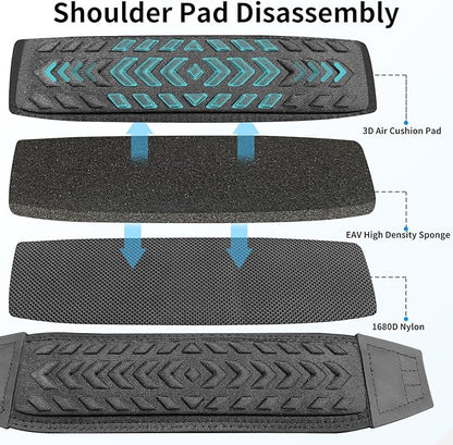 60" Universal Shoulder Strap, 3D Sponge Thick Padded Bag Strap with Double Adjustable Buckles and Metal Hooks, Ideal for Briefcases, Crossbody Bags, Luggage (Storage Bag + Reflective Tape)