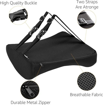 Amazon Basics Comfortable Seat Cushion & Lumbar Support for Office Chairs, Memory Foam, Black