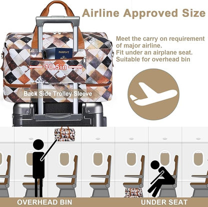 IBFUN Weekender Bags for Women, Travel Duffle Bag with Shoe Compartment Carry on Weekender Overnight Duffel for Weekend Travel Business Trip 3PCS