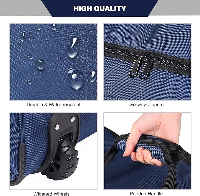 REDCAMP 85L/120L/140L Foldable Duffle Bag with Wheels, Large Travel Duffel Bag