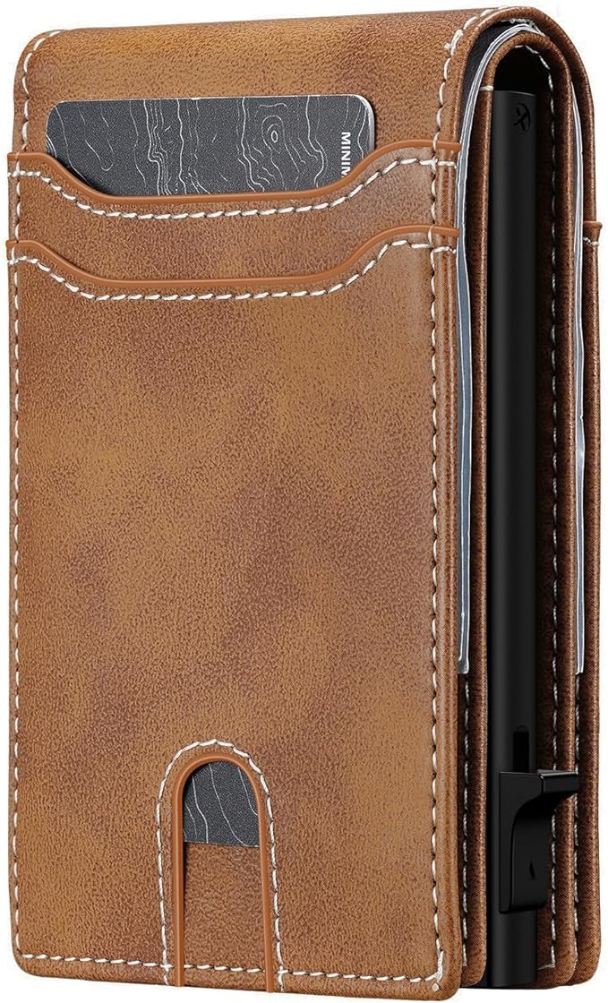 furid Card Wallet For Men Slim: Smart Rfid Minimalist Front Pocket Pop Up Wallet with ID Window - Gifts for Husband Father at Birthday Anniversary