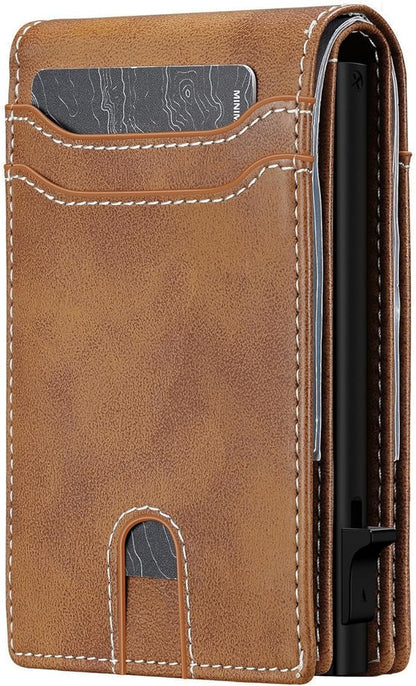 furid Card Wallet For Men Slim: Smart Rfid Minimalist Front Pocket Pop Up Wallet with ID Window - Gifts for Husband Father at Birthday Anniversary