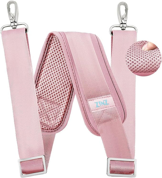 ZINZ 79 inch Shoulder Strap, Extra-thick Fixed Cushion Pad and Dual Clasps Universal Replacement Strap with Metal Swivel Hooks for Laptop Bags, Luggage Bags, Camera, Crossbody (200cm,Pink)