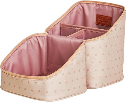 Erin Condren Tall Organizer Case, Multi-Purpose Travel Case with Stylish Almond Asterisk Design, Removable Dividers and Sturdy Vegan Leather Handle, Carry Toiletries, Makeup, Jewelry and More