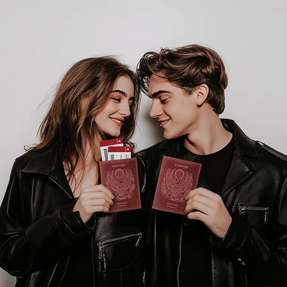 LEATHER VILLAGE Leather Passport Holder Cover – Travel Wallet with Card Slots, Vintage Passport Case for Men & Women – Cute Organizer for Travel Accessories & Documents - Fuchsia