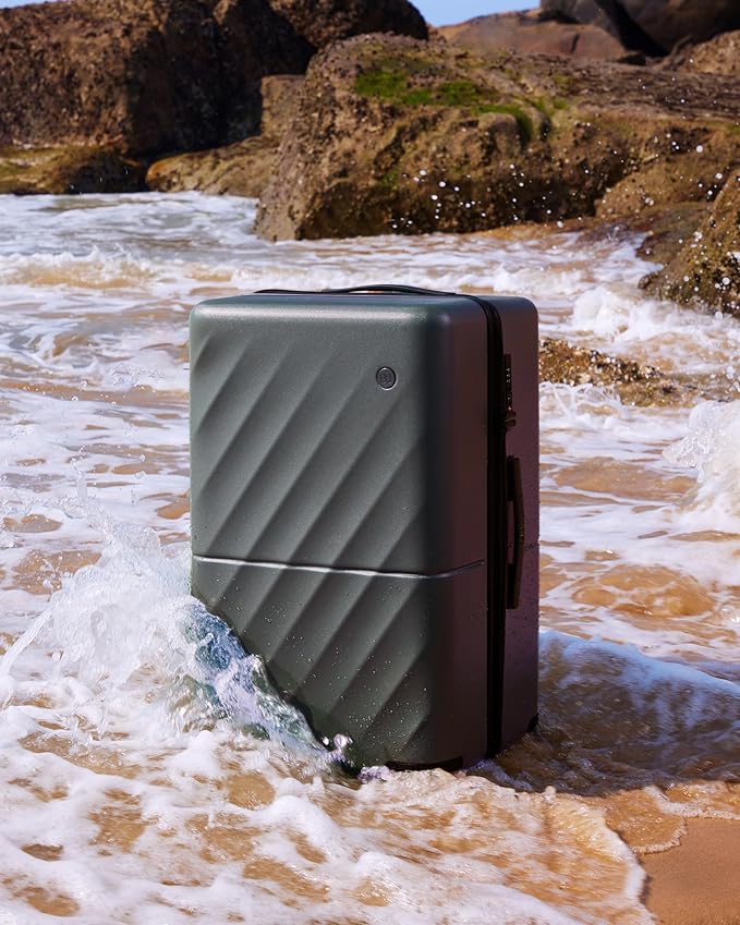 NINETYGO Carry On Suitcase, 20 Inch Carry-On Luggage with Double Spinner Wheels, Anti-Burst Zipper, Hard Case PC Suitcase Carry On, Lightweight Travel Luggage, TSA Approved (Slate Grey, Hudson)