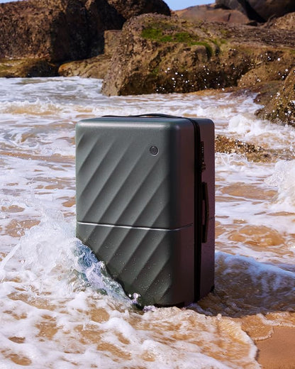 NINETYGO Carry On Suitcase, 20 Inch Carry-On Luggage with Double Spinner Wheels, Anti-Burst Zipper, Hard Case PC Suitcase Carry On, Lightweight Travel Luggage, TSA Approved (Slate Grey, Hudson)