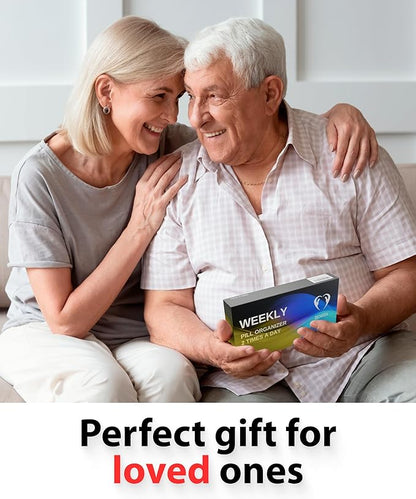 Large Weekly Pill Organizer 2 Times a Day – AM/PM Medicine Organizer with Thick Silicone Seal, Upgraded Secure Locks, Moisture-Proof Pill Box with Removable Rows for Travel, Fits Large Supplements