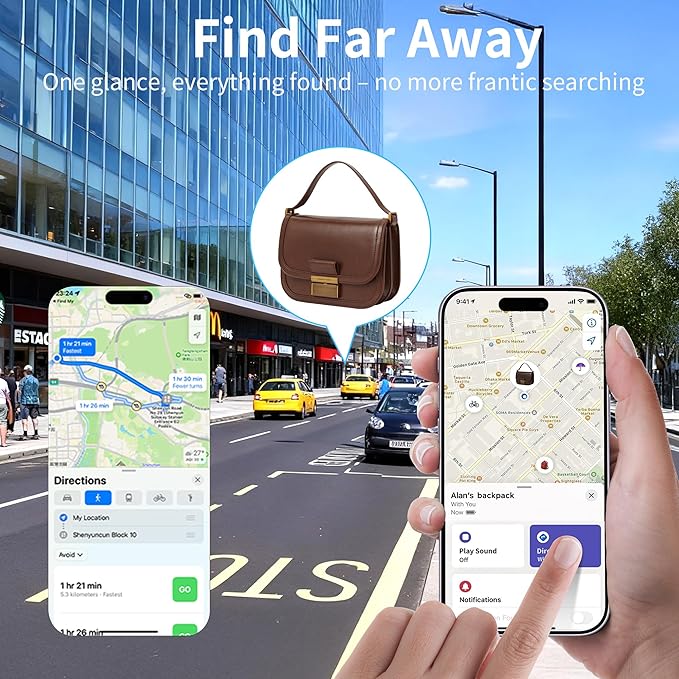 2025 Air Tracker Tags-4 Pack Item Locator for Android & iOS Bluetooth Tracker，Key Finders, Smart Tags Work with Apple Find My & Google's Find Hub for Luggage, Backpack, Suitcases,etc.
