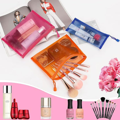12 Pieces Zipper Nylon Mesh Pouch, Mesh Cosmetic Bags Makeup Bags Pencil Case, Multipurpose Travel Bags for Cosmetic School Office Supplies and Travel Accessories (Multicolored 01, A5+B6)