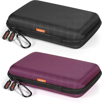 2 Colors Shockproof Hard Shell Carrying Case for GPS, External Hard Drive, Power Bank, Charger, Cable, Heart Monitor, Cell Phone, Electronic Accessories - Larger Capacity Storage Pouch Travel Bag