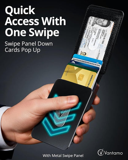 Vantamo Premium Wallet for Men with Money Clip & Card Holder, Compact & Slim Wallet with RFID,13 Cards, Perfect Gifts for Men