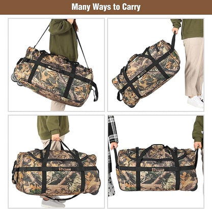 REDCAMP 85L/120L/140L Foldable Duffle Bag with Wheels, Large Travel Duffel Bag