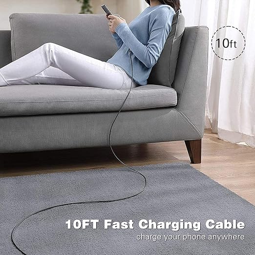 60W iPhone 17 16 15 Pro Charger Fast Charging Block,2Pack 5Port USB C Phon Charger Power Adapter,Multiport Type C Chargers 10FT Long USB C Cable for iPhone 17 Pro/17 ProMax/17 Air/16 ProMax/16e/15 Pro