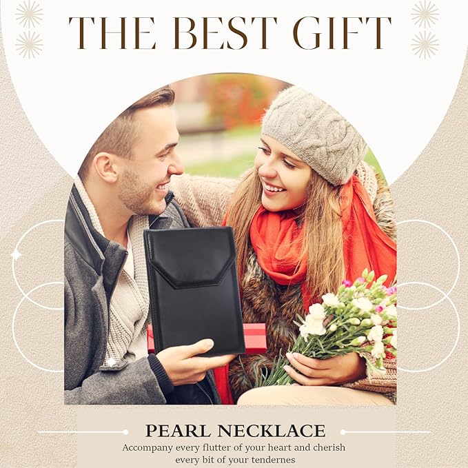 Kigeli 4 Pcs PU Leather Necklace Jewelry Display Folder 8x6 Inch Large Travel Jewelry Case Christmas Necklace Organizer Gifts for Woman